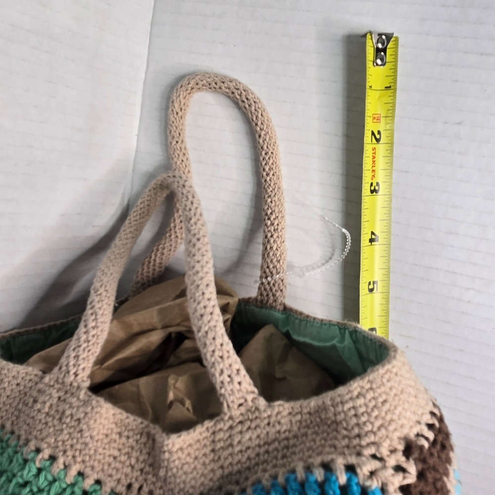 Urban Outfitters Daisy Crochet Mini Tote Granny Square Boho Patchwork Small - Picture 11 of 15